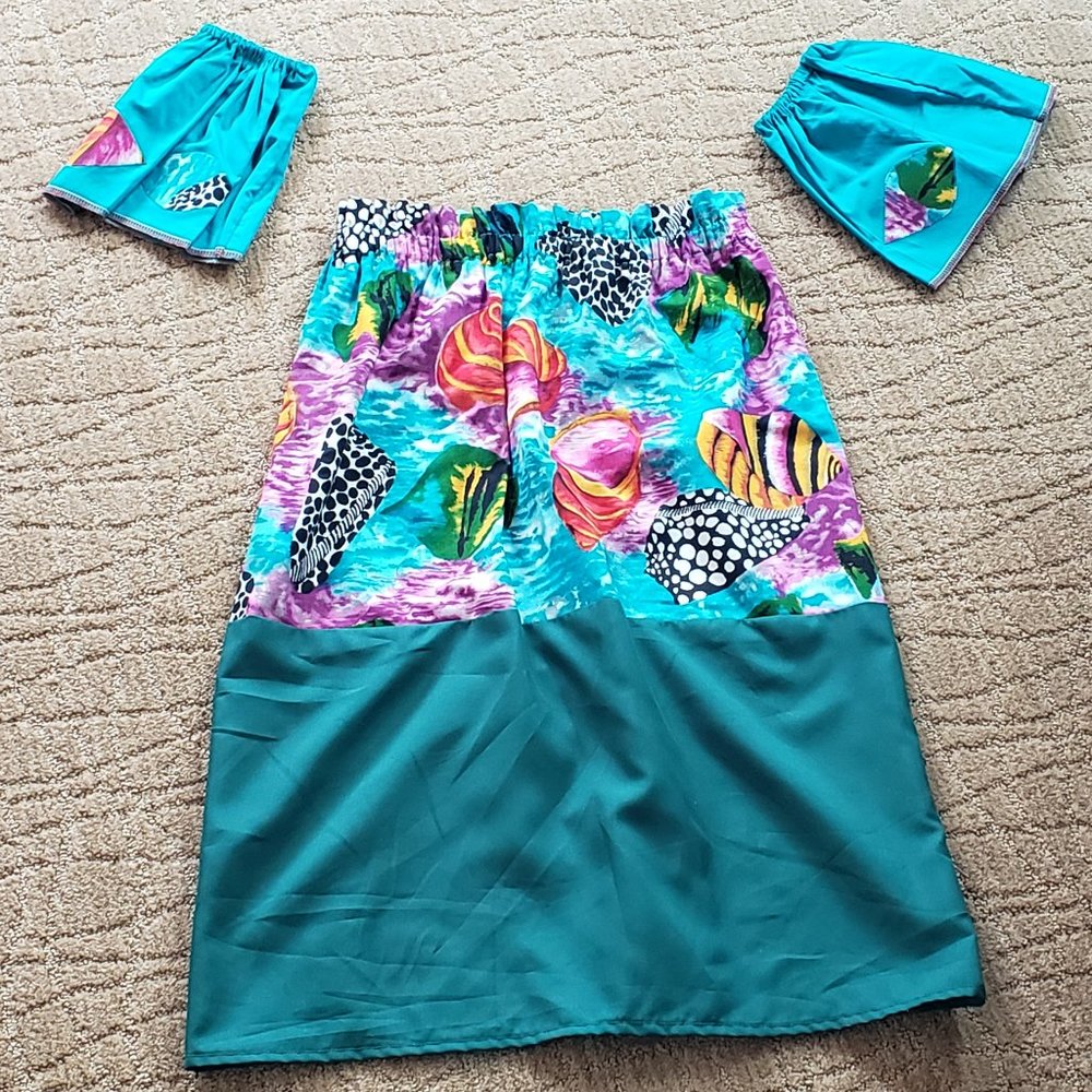 🍁Five piece Hawaiian Dance Costume with Grass Skirt.
